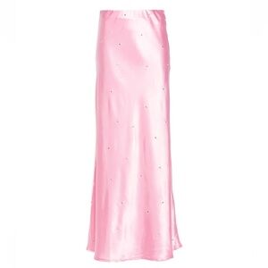 Loulou rhinestone embellished satin skirt